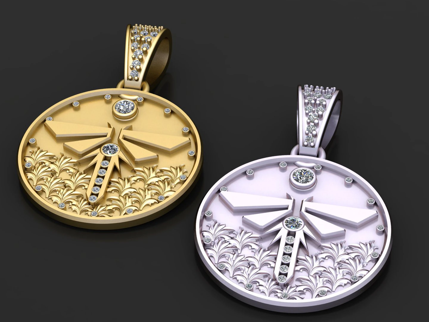 3D ROUND GOLD PENDANT 3D Print Model .c4d .max .obj .3ds .fbx .stl .blend