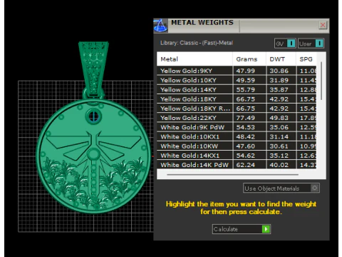 3D ROUND GOLD PENDANT 3D Print Model