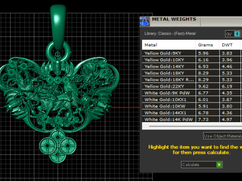 3D GOLD PENDANT 3D 打印模型