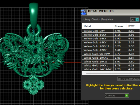 3D GOLD PENDANT 3D Print Model