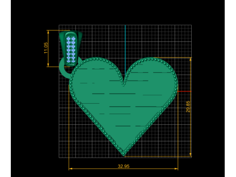 Heart Pendant 3D Print Model