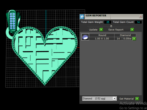 Heart Pendant 3D Print Model