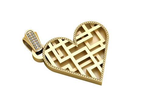 Heart Pendant 3D Print Model