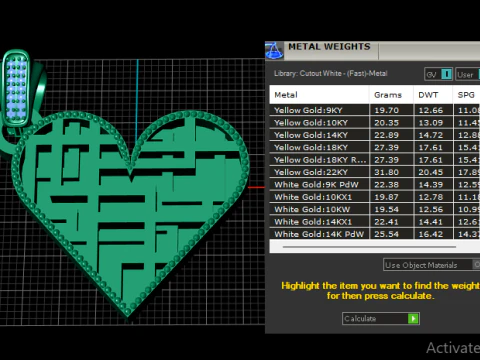 Heart Pendant 3D Print Model