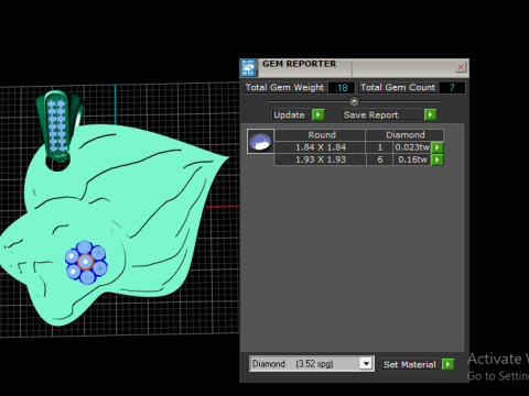 Elegant Heart Diamond Pendant 3Dプリントモデル
