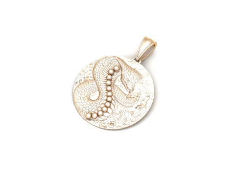 ROUND SNAKE GOLD PENDANT 3D Print Model
