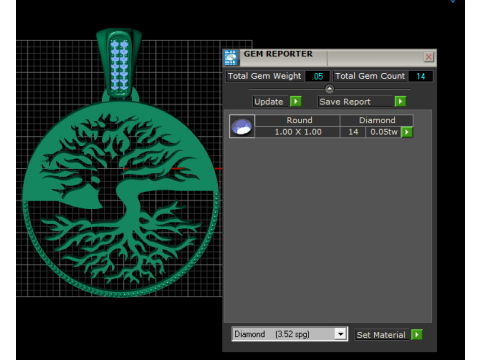 3D ROUND GOLD TREE PENDANT 3D Print Model