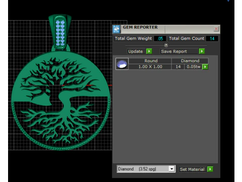 3D ROUND GOLD TREE PENDANT 3D Print Model