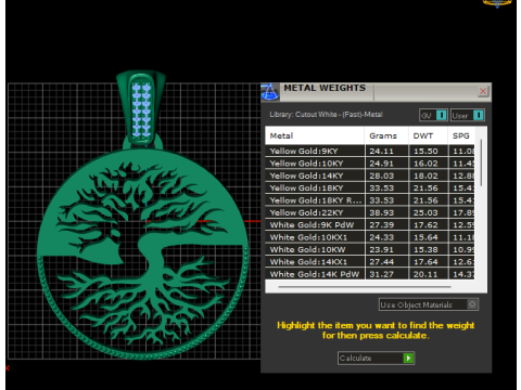 3D ROUND GOLD TREE PENDANT 3D Print Model