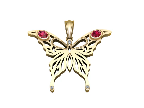 PINGENTE BORBOLETA OURO Modelo de Impressão 3D