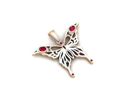 BUTTERFLY GOLD PENDANT 3D Print Model