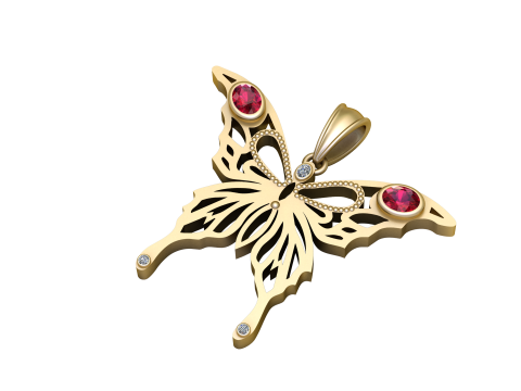 BUTTERFLY GOLD PENDANT 3D Print Model