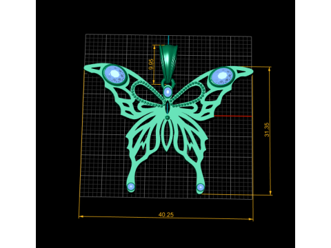 BUTTERFLY GOLD PENDANT 3D Print Model