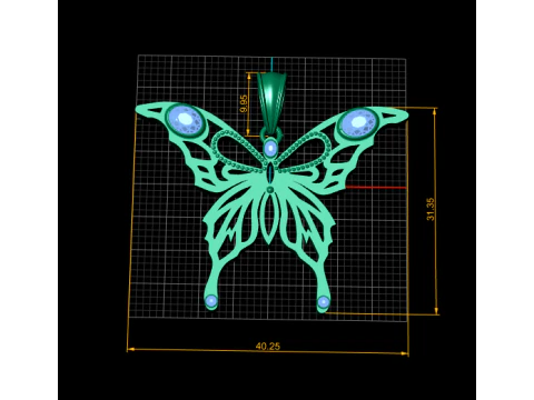 BUTTERFLY GOLD PENDANT 3D Print Model