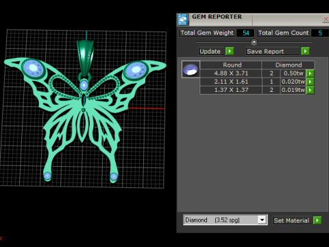 BUTTERFLY GOLD PENDANT 3D Print Model