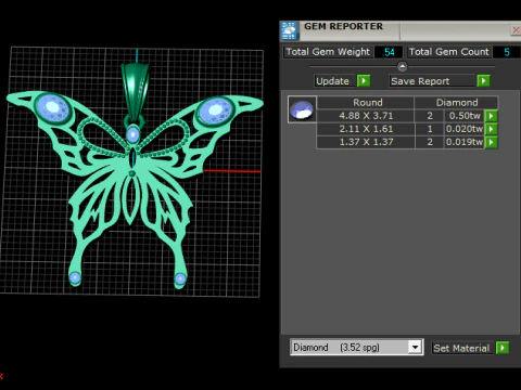 BUTTERFLY GOLD PENDANT 3D Print Model