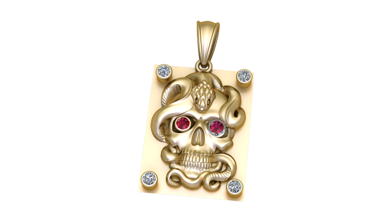 Squar SKULL Faces pendant 3D 打印模型 .c4d .max .obj .3ds .fbx .stl .blend 