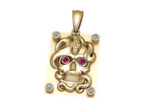 Squar SKULL Faces pendant 3D Druckmodell