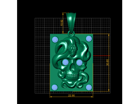 Squar SKULL Faces pendant 3D 打印模型
