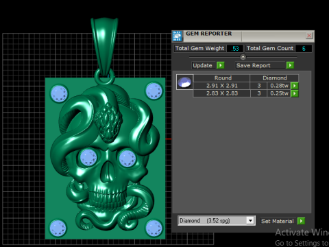Squar SKULL Faces pendant 3D 打印模型