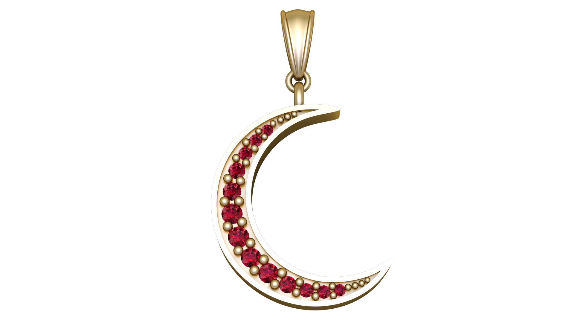 MOON GOLD PENDANT 3D Print Model .c4d .max .obj .3ds .fbx .stl .blend