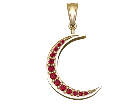 MOON GOLD PENDANT 3D Baskı Modeli