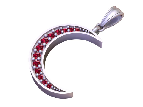 MOON GOLD PENDANT 3D Print Model