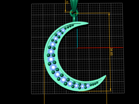 MOON GOLD PENDANT 3D Print Model