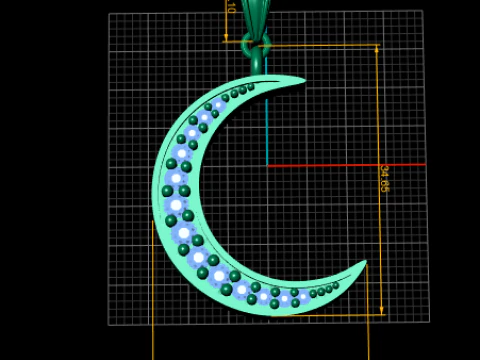 MOON GOLD PENDANT 3D Print Model