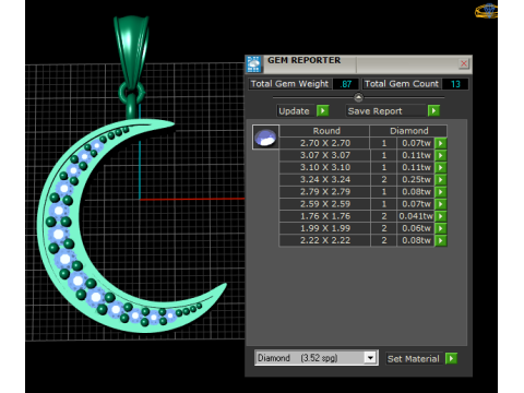 MOON GOLD PENDANT 3D Print Model