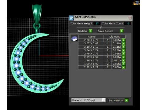 MOON GOLD PENDANT 3D Print Model