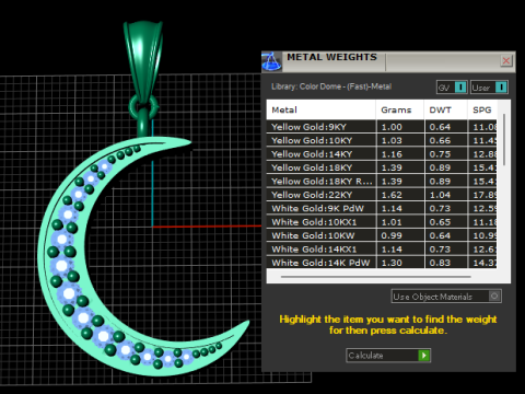 MOON GOLD PENDANT 3D Print Model