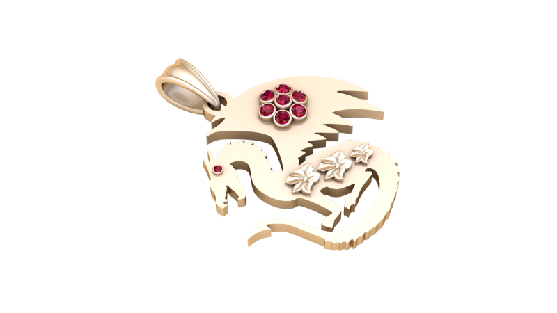 드래곤 펜던트 3D 프린트 모델 .c4d .max .obj .3ds .fbx .stl .blend