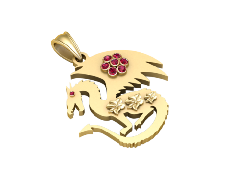 드래곤 펜던트 3D 프린트 모델