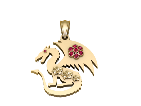 드래곤 펜던트 3D 프린트 모델