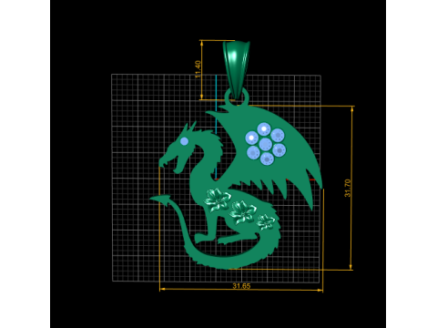 드래곤 펜던트 3D 프린트 모델