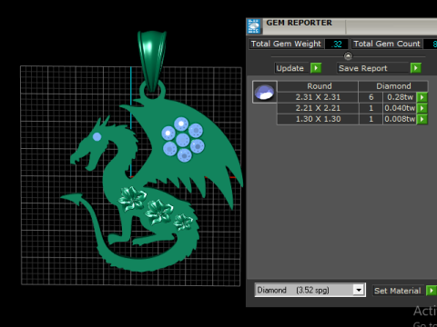 드래곤 펜던트 3D 프린트 모델