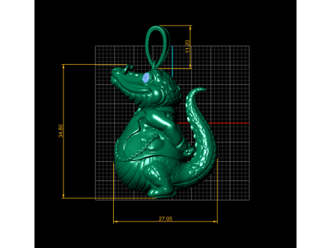 Crocodile Pendant 3D Принт Модель