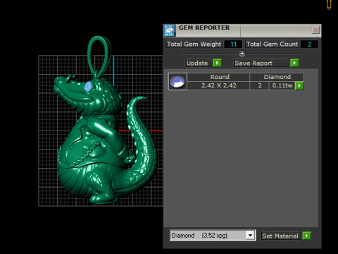 Crocodile Pendant 3D Print Model