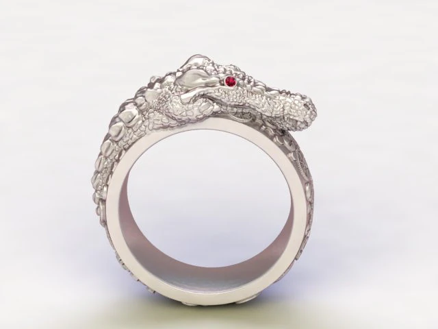COCODILE GOLD RING 3D Print Model .c4d .max .obj .3ds .fbx .stl .blend 