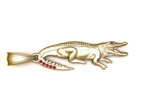 Crocodile Pendant Modello di stampa 3D