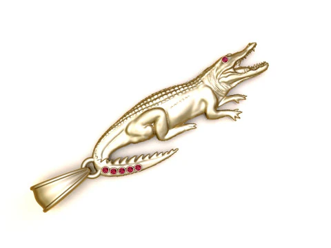 Crocodile Pendant 3D Print Model
