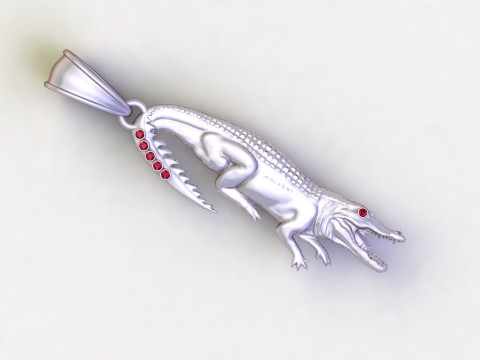 Crocodile Pendant 3Dプリントモデル