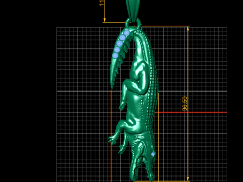 Crocodile Pendant 3D Print Model