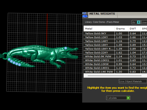 Crocodile Pendant 3Dプリントモデル