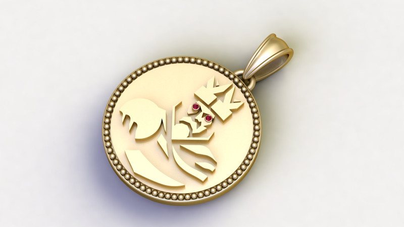 ROUND LION KING PENDANT 3D Print Model .c4d .max .obj .3ds .fbx .stl .blend