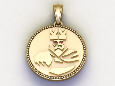ROUND LION KING PENDANT 3D Print Model