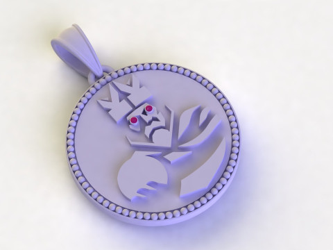 ROUND LION KING PENDANT 3D Print Model