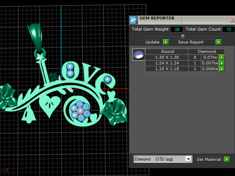 FLOWER AND LEAVES LOVE PENDANT 3D Print Model