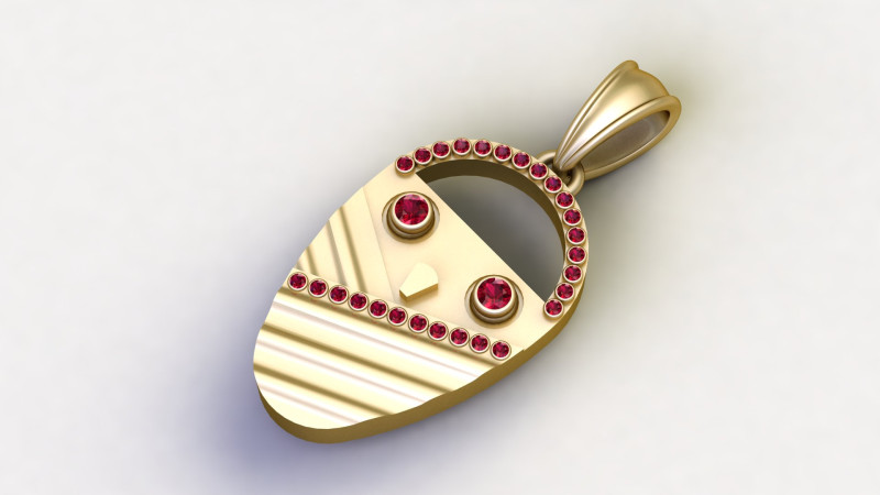 面金吊坠 3D 打印模型 .c4d .max .obj .3ds .fbx .stl .blend 